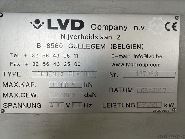レーザー切断機 LVD PHOENIX FL 3015 Fiber 6 kW