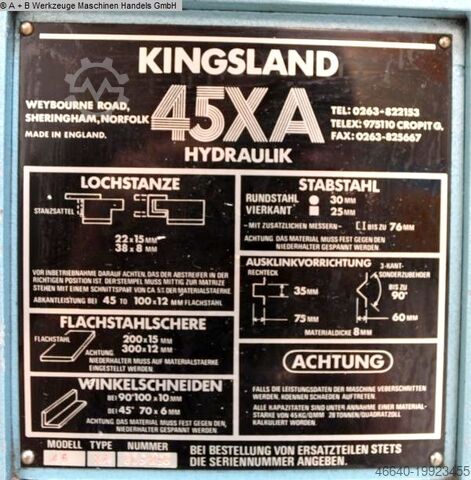 Ножиці для перетину сталі KINGSLAND 45 XA HYDRAULIC