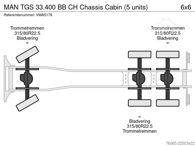 Chassis com cabina MAN TGS 33.400 BB CH Chassis Cabin (5 units)