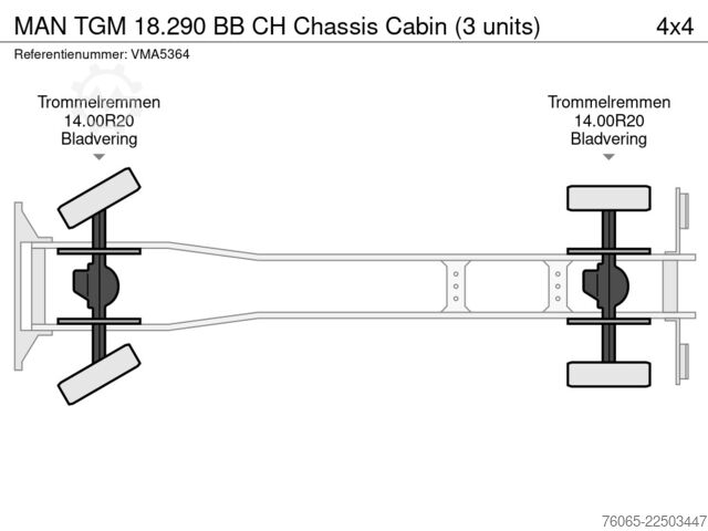 Chassis com cabina MAN TGM 18.290 BB CH Chassis Cabin (3 units)