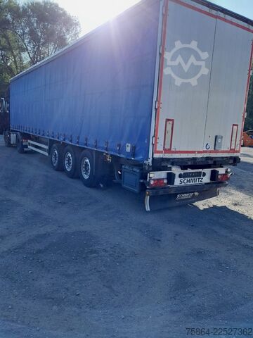 Brandalı açık yarı römork SCHMITZ CARGOBULL S 01 , ALU - Felgen