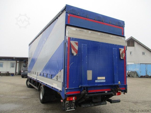 Flatbed truck with tarp RENAULT D12/280, LBW, TÜV 03/2026