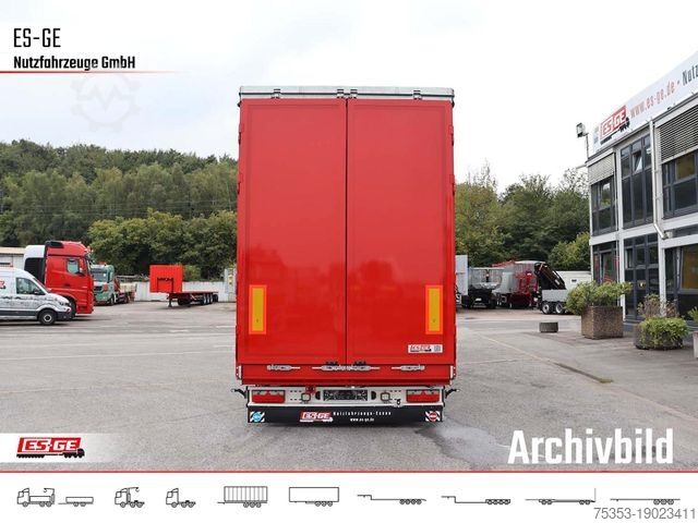 Низкорамный полуприцеп ES-GE 4-Achs-Satteltieflader mit Curtainsider-Aufbau