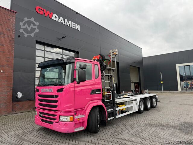 ระบบแขนตะขอ Scania G410 8x4 Haaksysteem / kraan Euro 6 Retarder