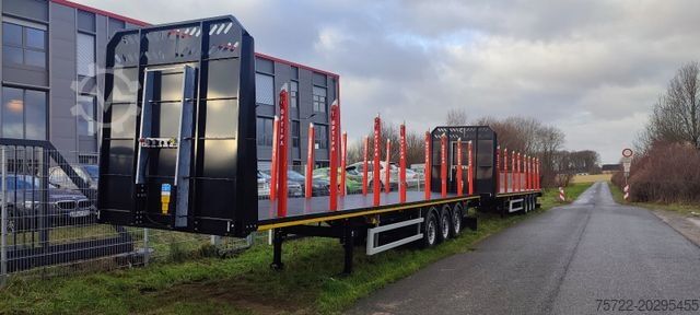 Semiremorcă pentru bușteni PAVIC 3-Achs Plattform-Auflieger Typ 144 SONDERPREIS!!