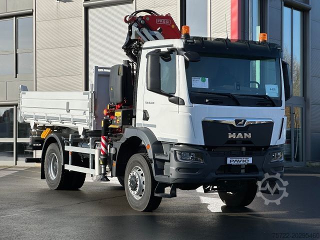Xe ben ba chiều MAN TGM 18.320 4x4 BB  KRANKIPPER  FASSI F195A.2.24