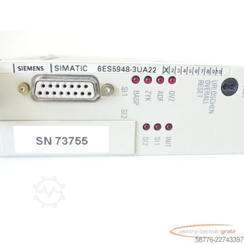 Komponentti Siemens Simatic S5-155U 6ES5948-3UA22 CPU948 Version 1 SN 73755