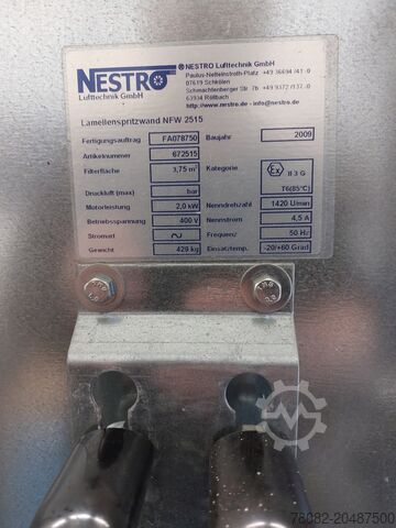 Dinding semprot lamela dengan hisap kabut cat NESTRO NFW 2515