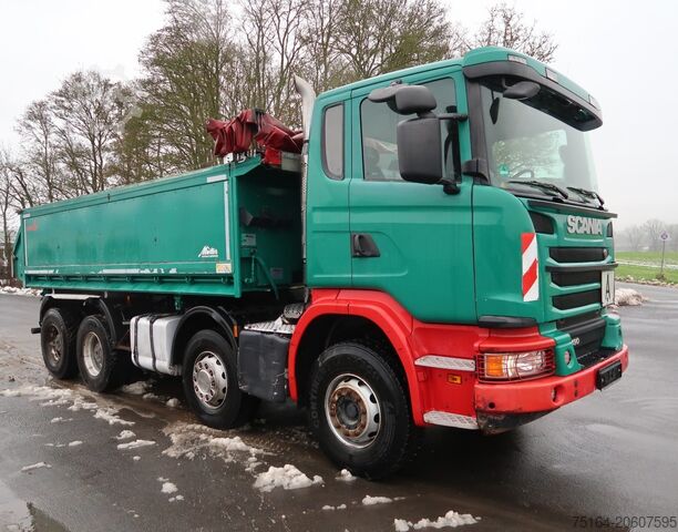 Three-way tipper truck Scania G 490 8x4 Bordmatik Thermo