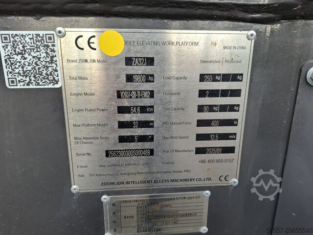 Plataforma de trabajo móvil Zoomlion ZA 32 J | 2025