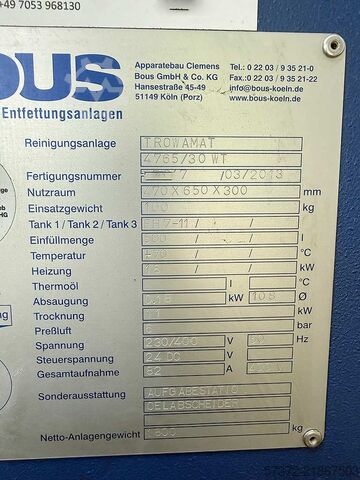 Reinigungsanlage Bous Trowamat 4765/30 WT
