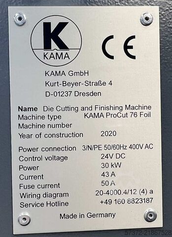 Stanz- und Prägemaschine Kama ProCut 76 Foil