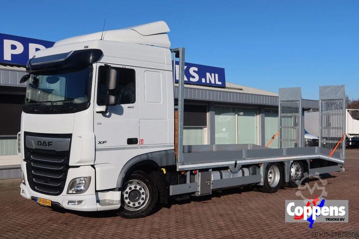 कार कैरियर वैन DAF XF 450 6x2 Oprijwagen vloerhoogte 100 cm + 2x  ...