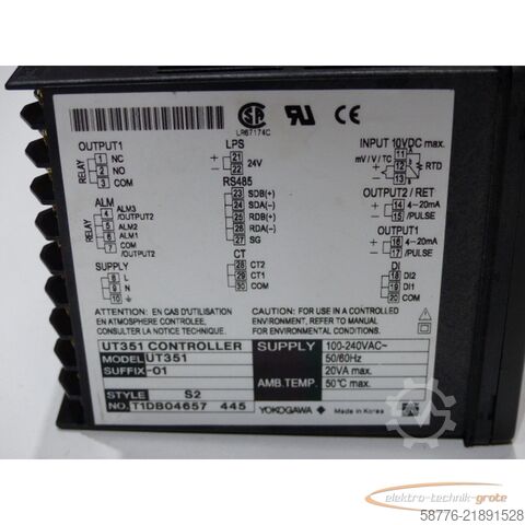 Компонент Yokogawa UT351-01 Digital Indicating Controller SN:T1DB04657  !