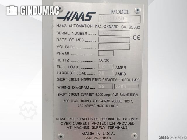 Vertical Machining Centre HAAS VF 11/50 (2011)
