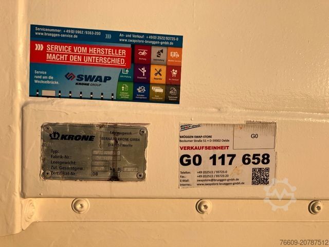 Wissellaadbak oplegger KRONE Wechselbrücke Plane