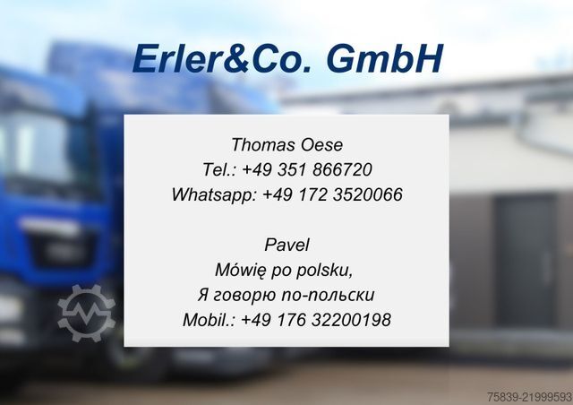 Trijų pusių savivartis sunkvežimis MAN 18.320 TGM, HIAB 118, Funk, Greifer, sofort
