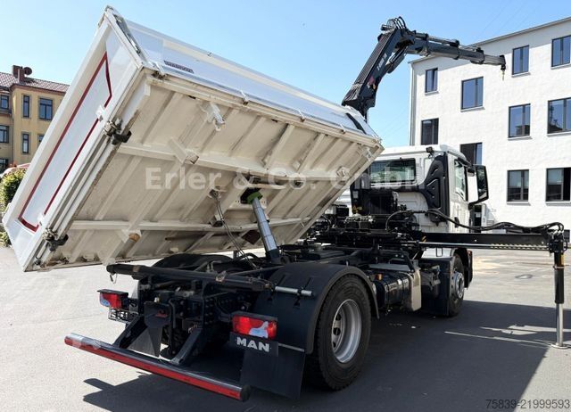 Trijų pusių savivartis sunkvežimis MAN 18.320 TGM, HIAB 118, Funk, Greifer, sofort