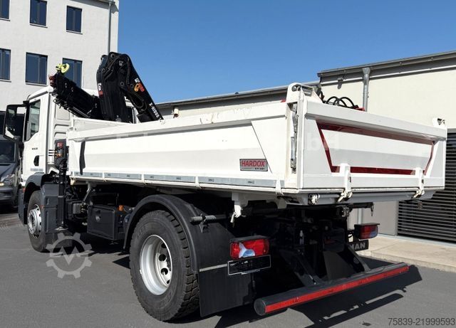 Trijų pusių savivartis sunkvežimis MAN 18.320 TGM, HIAB 118, Funk, Greifer, sofort