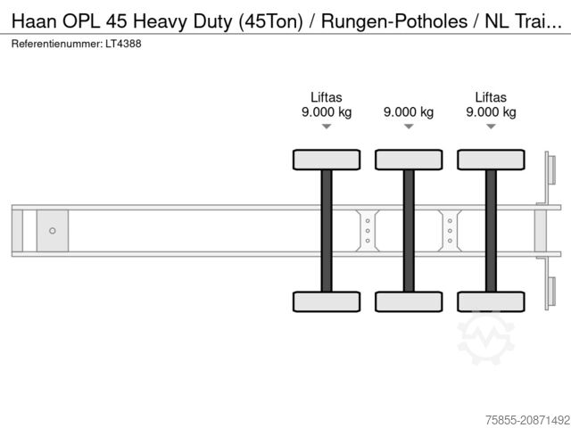 Plataforma remolque Haan OPL 45 Heavy Duty (45Ton) / Rungen-Potholes / N...