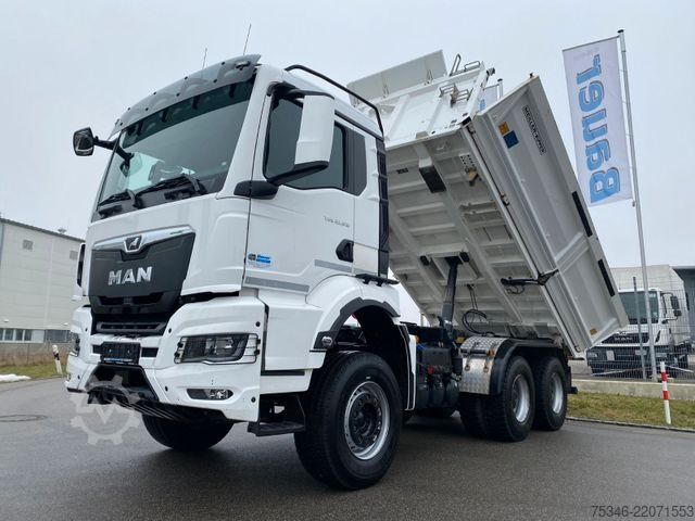 Truk bak dump tiga sisi MAN TGS/26.510/6x4 BL/Bordmatik/Retarder/90to/82 tkm