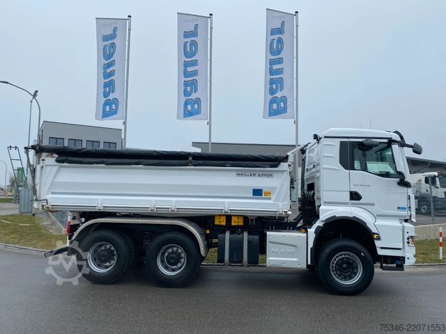 Truk bak dump tiga sisi MAN TGS/26.510/6x4 BL/Bordmatik/Retarder/90to/82 tkm