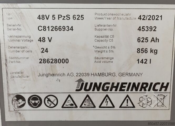 كهربائي - 3 عجلات Jungheinrich EFG216k /2021y/ 4560mh RES MA