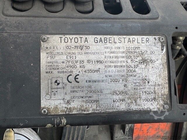 液化石油气叉车 (LPG) Toyota 02-7FGF30