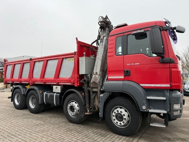 Trostani kiperski kamion MAN TGS 41.480 8x4 Kipper+Kran Penz/Intarder