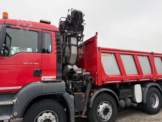 Trostani kiperski kamion MAN TGS 41.480 8x4 Kipper+Kran Penz/Intarder