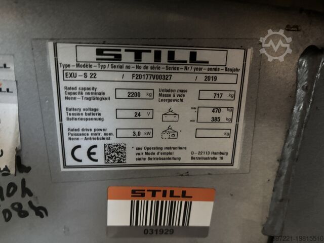 מלגזות חשמליות להובלת משטחים Still EXU-S22