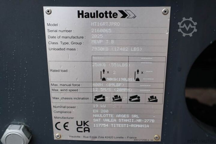 Telescopisch platform Haulotte HT16RTJ PRO NEW / UNUSED, Guarantee! Diesel, 4x4x4