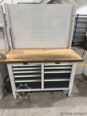  Hoffmann Garant Werkbank Ready Buche 9 Schubladen H950