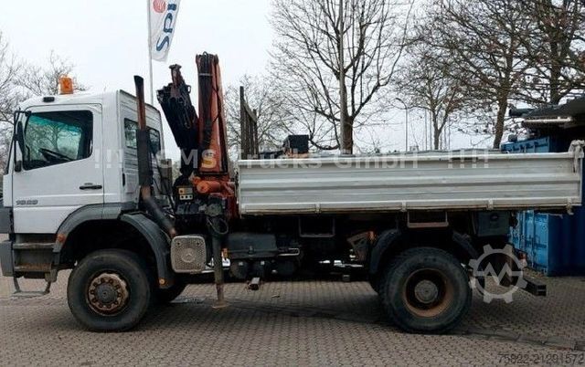 Dreiseitenkipper LKW MERCEDES-BENZ Atego 1828 / 4X4 ALLRAD / Meiller /18 Kran FUN K