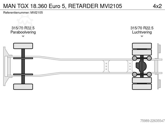 ผ้าใบกันน้ำแบบเลื่อน MAN TGX 18.360 Euro 5, RETARDER