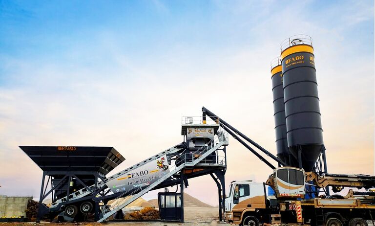 Mobilní betonárna FABO Mobile Concrete Batching Plant 120 m3/h Mobile Concrete Batching Plant