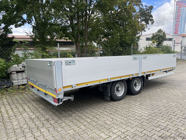 खुला ट्रेलर Möslein THT 11- G 6,2  Tandem Pritsche- Tieflader mit Rungentaschen