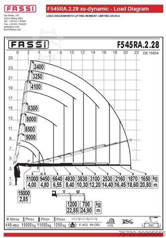 Cần cẩu gắn trên xe tải VOLVO FH 500 6x2 Container-Pritsche/FASSI 545RA.2.28