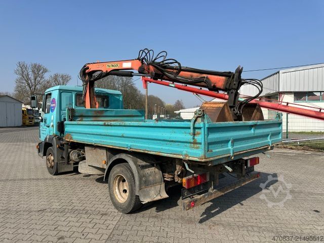 Trojstranný sklápač dodávka MAN LE 180 / Meiller / Palfinger PK 6500 + Greifer