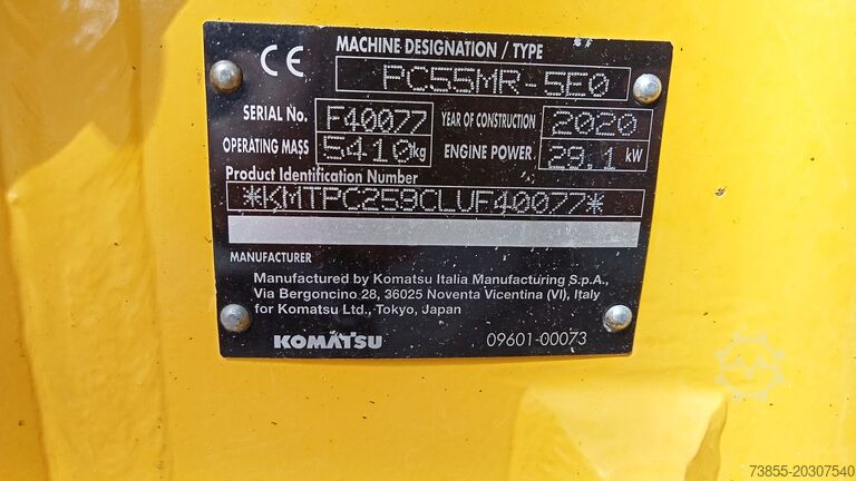 Mini-escavadora < 7t Komatsu PC55MR-5E0 with 3 buckets