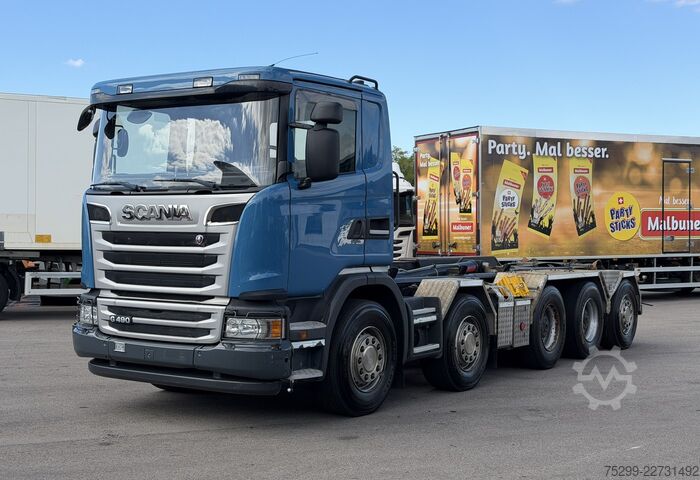 রোল-অফ টিপার ট্রাক Scania G 490 LB 10x4 Hakengerät / Swiss-Vehicle