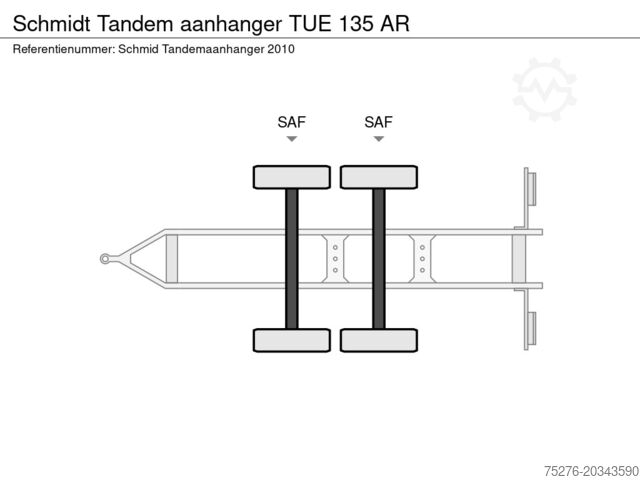 কম লোডার Schmidt Tandem aanhanger TUE 135 AR