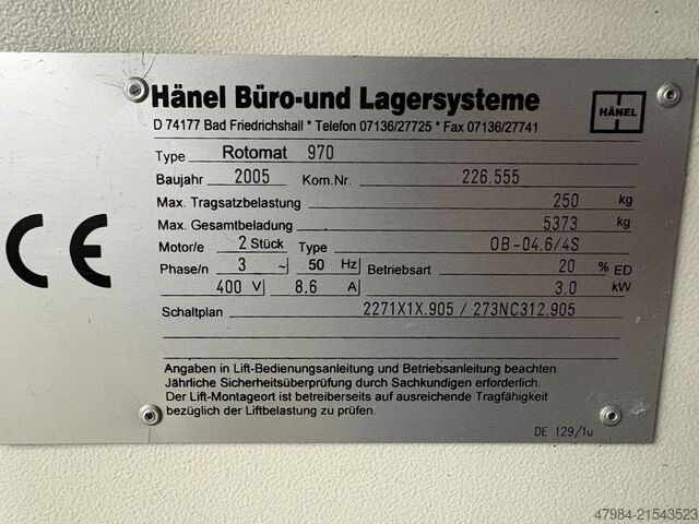 Paternoster HÄNEL ROTOMAT 970