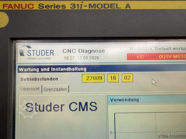 CNC HENGERES KÖSZÖRŰGÉP STUDER S41