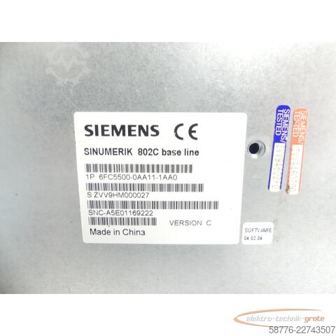 Компонент Siemens SINUMERIK 802C 6FC5500-0AA11-1AA0 Bedientafel Version C SNC-A5E01169222