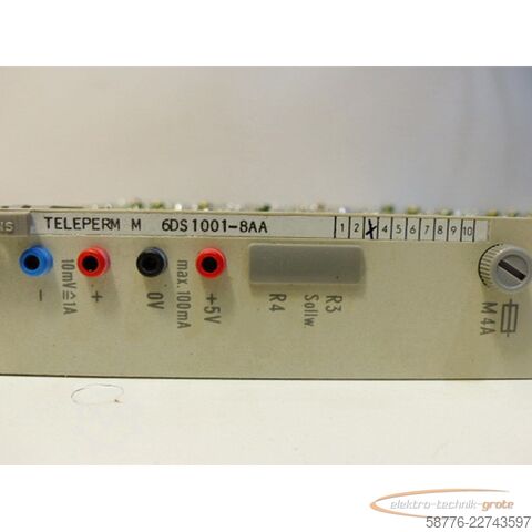 عنصر Siemens Teleperm M 6DS1001-8AA Stromversorgung E Stand 3 SN 40262-I 103B