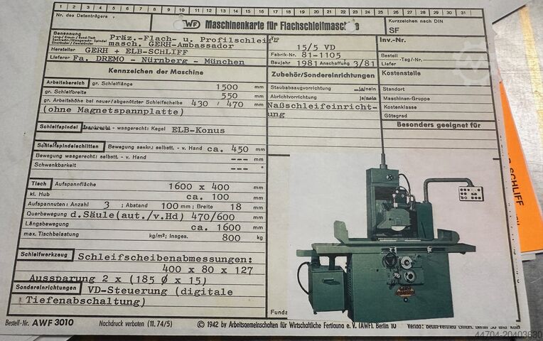 Mašina za mlevenje površina Elbschliff GERH Ambassador