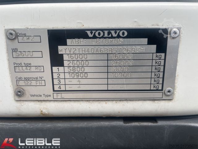 টাও ট্রাক VOLVO FL260*EEV*Kamera*BEKO*7,70m*Automatik*Scheckheft