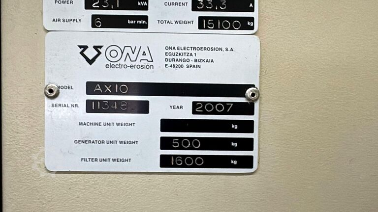 Die-sinking EDM kone ONA AX 10