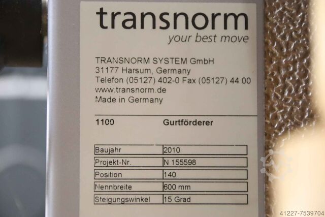 التحكم في تردد الحزام الناقل Transnorm 1100 7700 x 600 mm